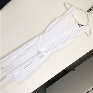 Banana Republic white pleated dress